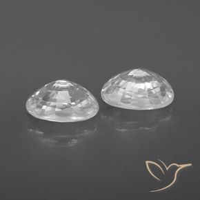 Gemas de Circón Blanco natural de 1.76 ct, Ovalada, VVS