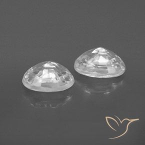 Gemas de Circón Blanco natural de 1.75 ct, Ovalada, VVS