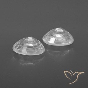 Gemas de Circón Blanco natural de 1.62 ct, Ovalada, VVS-VS