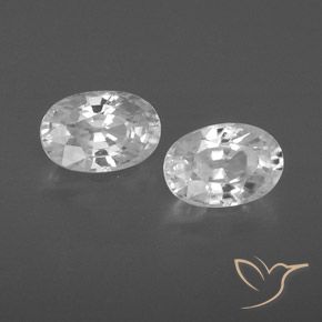 Gemas de Circón Blanco natural de 1.67 ct, Ovalada, VVS