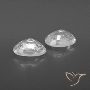 Gemas de Circón Blanco natural de 1.67 ct, Ovalada, VVS