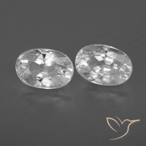 Gemas de Circón Blanco natural de 1.78 ct, Ovalada, VVS-VS