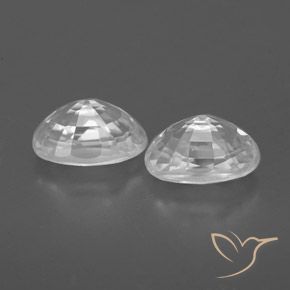 Gemas de Circón Blanco natural de 1.82 ct, Ovalada, VVS