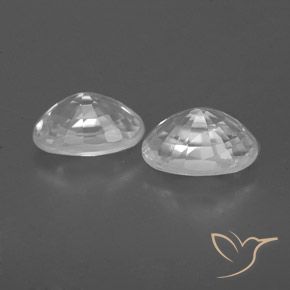 Gemas de Circón Blanco natural de 1.76 ct, Ovalada, VVS-VS