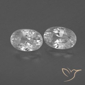 Gemas de Circón Blanco natural de 1.76 ct, Ovalada, VVS-VS