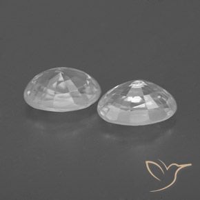 Gemas de Circón Blanco natural de 1.76 ct, Ovalada, VVS-VS