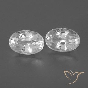 Gemas de Circón Blanco natural de 1.71 ct, Ovalada, VVS-VS