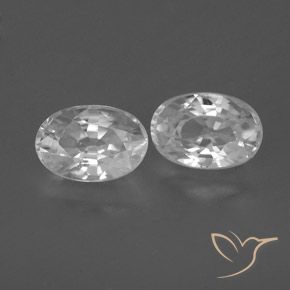 Gemas de Circón Blanco natural de 1.72 ct, Ovalada, VVS-VS