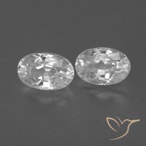 Gemas de Circón Blanco natural de 1.73 ct, Ovalada, VVS