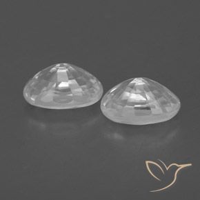 Gemas de Circón Blanco natural de 1.78 ct, Ovalada, VVS-VS