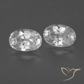 Gemas de Circón Blanco natural de 1.75 ct, Ovalada, VVS-VS