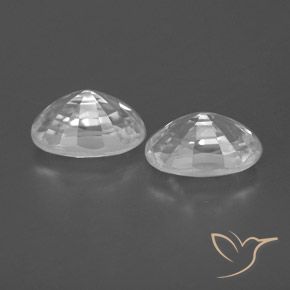 Gemas de Circón Blanco natural de 1.75 ct, Ovalada, VVS-VS