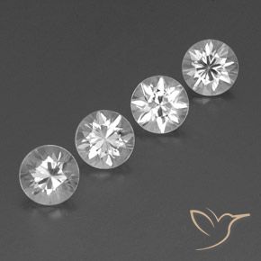 Gemas de Circón Blanco natural de 3.63 ct, Redondo, VVS-VS