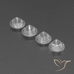 Gemas de Circón Blanco natural de 3.63 ct, Redondo, VVS-VS