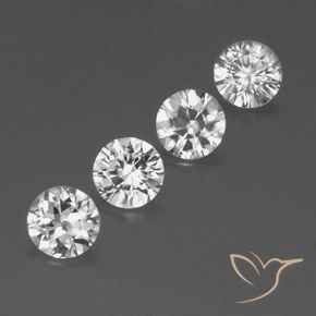 Gemas de Circón Blanco natural de 3.51 ct, Redondo, VVS-VS