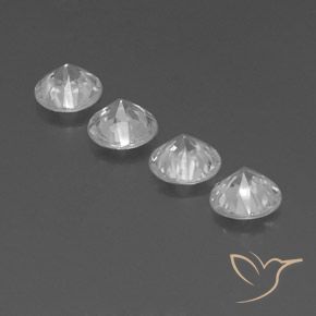Gemas de Circón Blanco natural de 3.51 ct, Redondo, VVS-VS