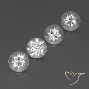 Gemas de Circón Blanco natural de 3.76 ct, Redondo, VVS-VS
