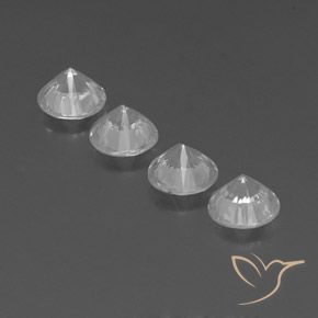 Gemas de Circón Blanco natural de 3.76 ct, Redondo, VVS-VS