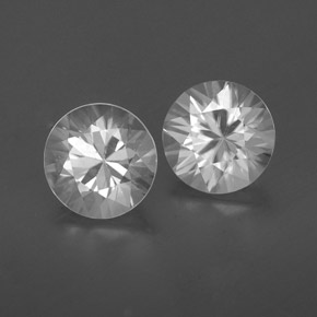 Gemas de Circón Blanco natural de 1.95 ct, Corte Redondo, VVS-VS