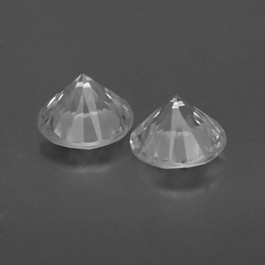 Gemas de Circón Blanco natural de 1.95 ct, Corte Redondo, VVS-VS