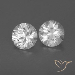 Gemas de Circón Blanco natural de 1.85 ct, Redondo, VVS-VS