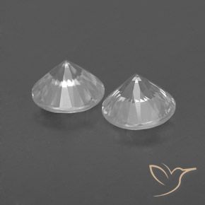 Gemas de Circón Blanco natural de 1.85 ct, Redondo, VVS-VS