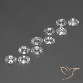Gemas de Circón Blanco natural de 7.12 ct, Ovalada, VVS-VS