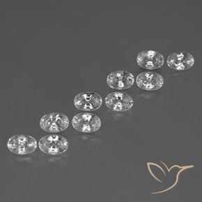 Gemas de Circón Blanco natural de 8.40 ct, Ovalada, VVS-VS