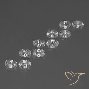 Gemas de Circón Blanco natural de 7.42 ct, Ovalada, VVS-VS