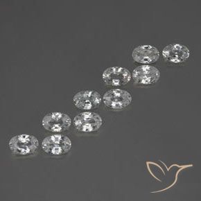 Gemas de Circón Blanco natural de 7.10 ct, Ovalada, VVS-VS