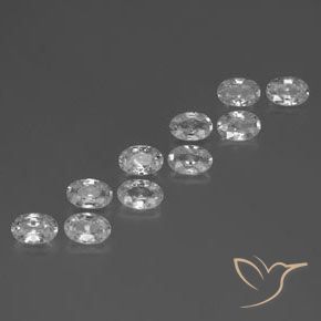 Gemas de Circón Blanco natural de 6.91 ct, Ovalada, VVS-VS