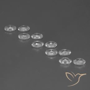 Gemas de Circón Blanco natural de 6.91 ct, Ovalada, VVS-VS