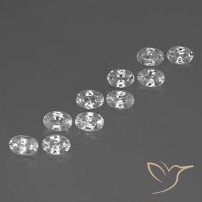 Gemas de Circón Blanco natural de 7.90 ct, Ovalada, VVS-VS