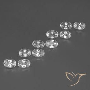 Gemas de Circón Blanco natural de 8.29 ct, Ovalada, VVS-VS