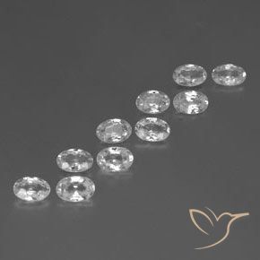 Gemas de Circón Blanco natural de 6.39 ct, Ovalada, VVS-VS