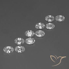 Gemas de Circón Blanco natural de 6.73 ct, Ovalada, VVS-VS