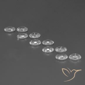 Gemas de Circón Blanco natural de 6.73 ct, Ovalada, VVS-VS