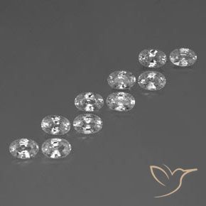 Gemas de Circón Blanco natural de 7.53 ct, Ovalada, VVS-VS