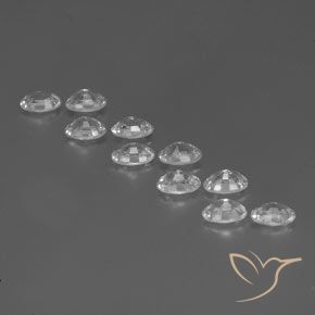 Gemas de Circón Blanco natural de 7.53 ct, Ovalada, VVS-VS