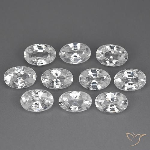 Gemas de Circón Blanco natural de 7.20 ct, Ovalada, VVS-VS