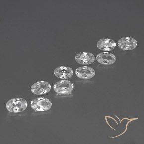Gemas de Circón Blanco natural de 6.87 ct, Ovalada, VVS-VS