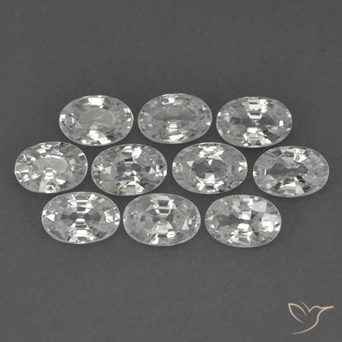 7.21ctw Natural Blanco claro Circón, Ovalada, VVS-VS