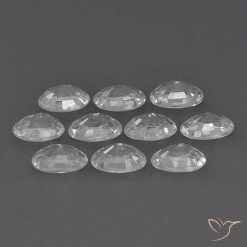 Gemas de Circón Blanco claro natural de 7.21 ct, Ovalada, VVS-VS