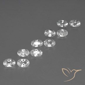 Gemas de Circón Blanco natural de 7.34 ct, Ovalada, VVS-VS