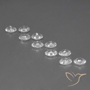 Gemas de Circón Blanco natural de 7.34 ct, Ovalada, VVS-VS