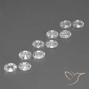 Gemas de Circón Blanco natural de 6.77 ct, Ovalada, VVS-VS