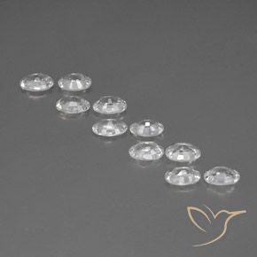 Gemas de Circón Blanco natural de 6.77 ct, Ovalada, VVS-VS
