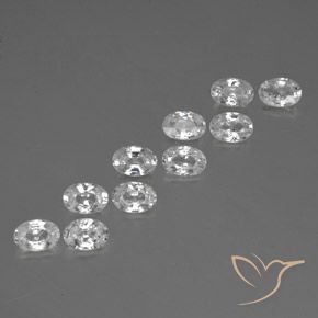 Gemas de Circón Blanco natural de 7.01 ct, Ovalada, VVS-VS