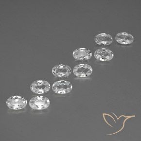 Gemas de Circón Blanco natural de 6.71 ct, Ovalada, VVS-VS