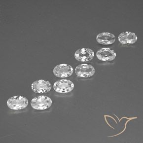 Gemas de Circón Blanco natural de 6.61 ct, Ovalada, VVS-VS